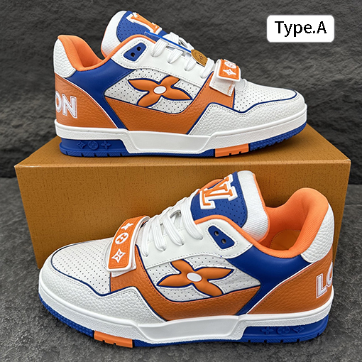 ルイヴィトン LV Trainer パンチングの牛革スニーカー