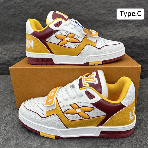 ルイヴィトン LV Trainer パンチングの牛革スニーカー