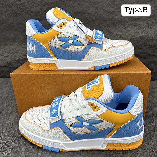 ルイヴィトン LV Trainer パンチングの牛革スニーカー