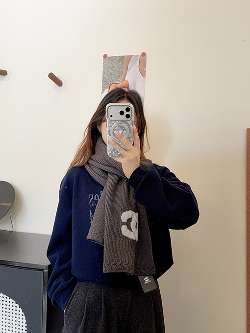 シャネルスーパーコピー 新しい刺繍入りカシミアニットスカーフ