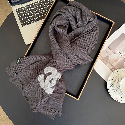 シャネルスーパーコピー 新しい刺繍入りカシミアニットスカーフ