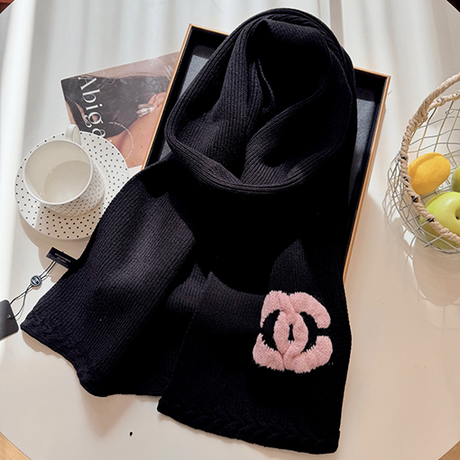 シャネルスーパーコピー 新しい刺繍入りカシミアニットスカーフ