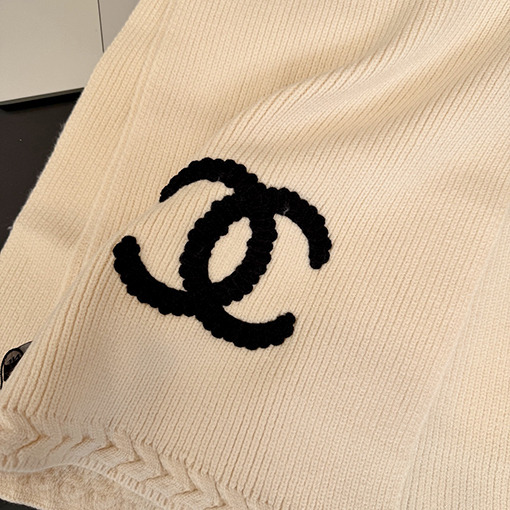 シャネルスーパーコピー 新しい刺繍入りカシミアニットスカーフ