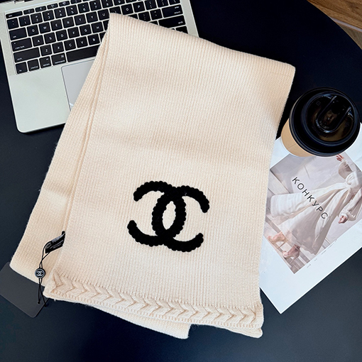 シャネルスーパーコピー 新しい刺繍入りカシミアニットスカーフ