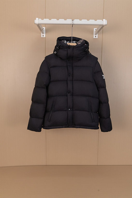 バーバリーコピー 取り外し可能な袖付きフード付きダウンジャケット