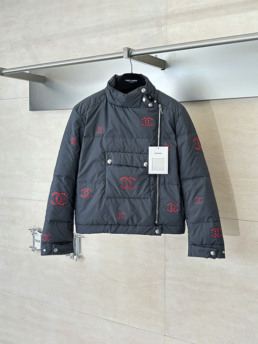 シャネル レディースダブルC中空アウトシームシールショートダウンジャケット