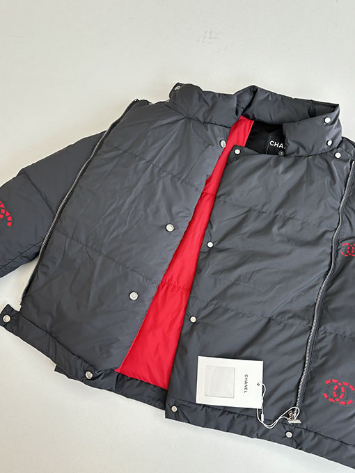 シャネル レディースダブルC中空アウトシームシールショートダウンジャケット