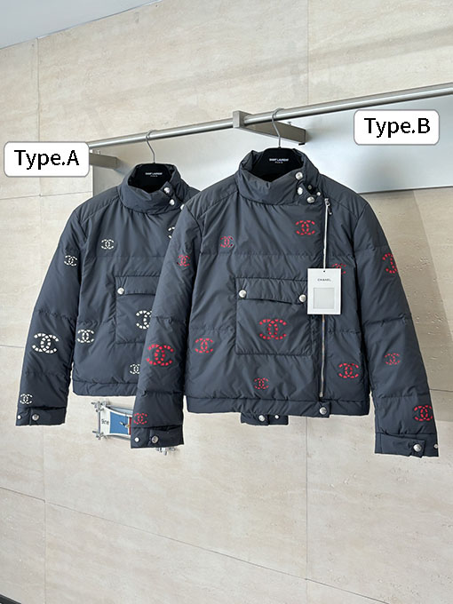 シャネル レディースダブルC中空アウトシームシールショートダウンジャケット
