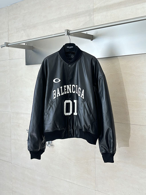 バレンシアガ BALENCIAGA 01 Basketball Series ロゴ刺繍入りベースボールカラーボンバージャケット