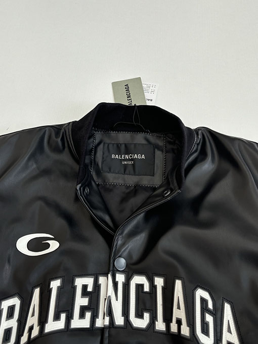 バレンシアガ BALENCIAGA 01 Basketball Series ロゴ刺繍入りベースボールカラーボンバージャケット