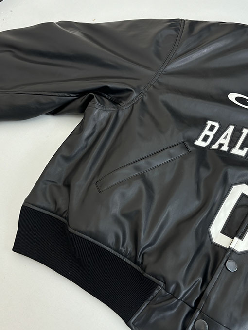 バレンシアガ BALENCIAGA 01 Basketball Series ロゴ刺繍入りベースボールカラーボンバージャケット