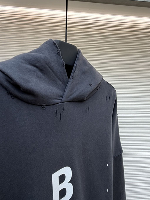 バレンシアガ Balenciaga フード付きレタープリントオーバーサイズパーカー