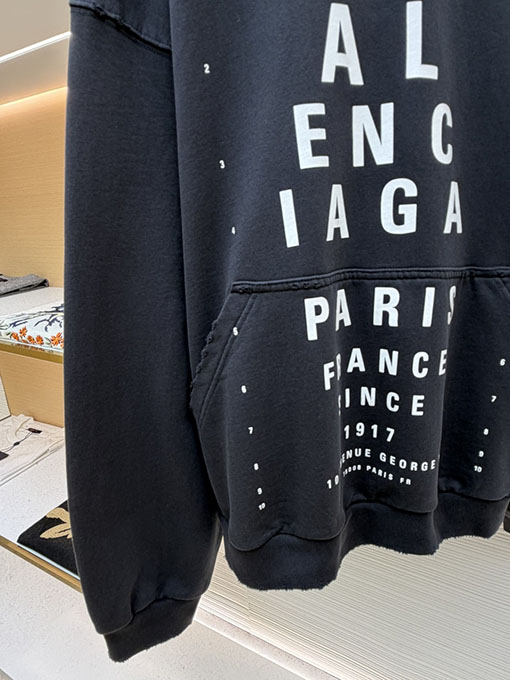 バレンシアガ Balenciaga フード付きレタープリントオーバーサイズパーカー