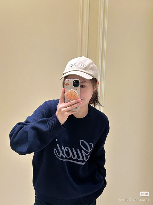 グッチ インターシャニットウールクルーネックセーター