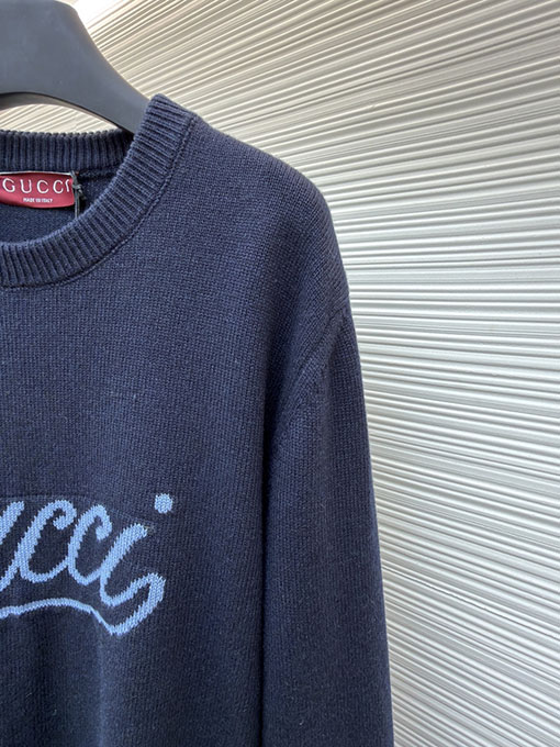 グッチ インターシャニットウールクルーネックセーター
