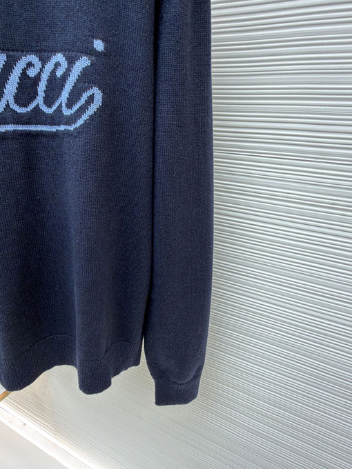 グッチ インターシャニットウールクルーネックセーター