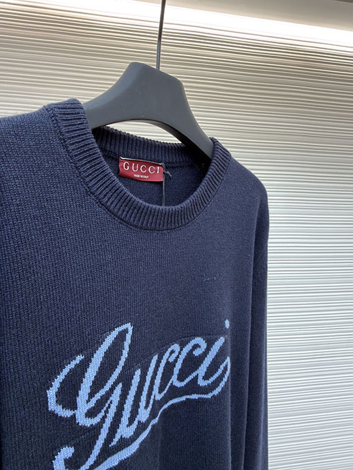 グッチ インターシャニットウールクルーネックセーター