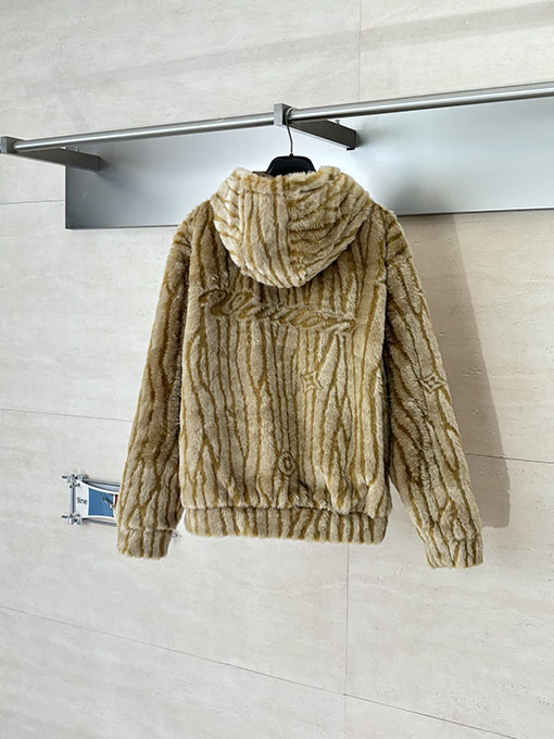 ルイヴィトン Ski スキーシリーズ レターストライプ ジャカード ファー フード付きジャケット