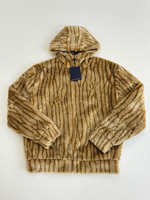 ルイヴィトン Ski スキーシリーズ レターストライプ ジャカード ファー フード付きジャケット