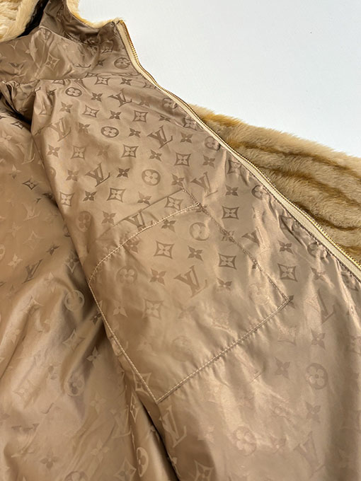 ルイヴィトン Ski スキーシリーズ レターストライプ ジャカード ファー フード付きジャケット