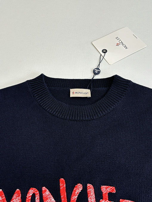 モンクレール Moncler 刺繍ロゴクルーネックニットセーター