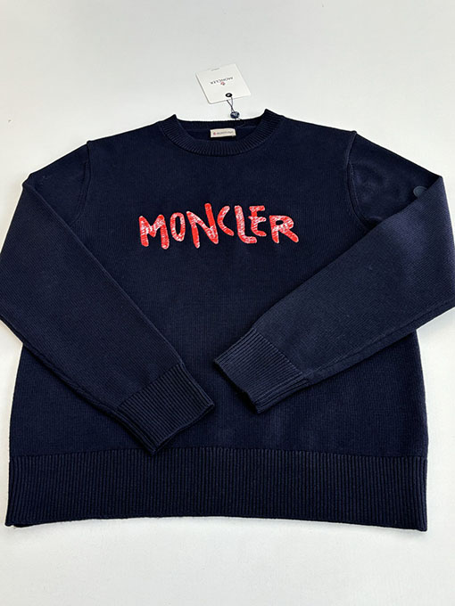 モンクレール Moncler 刺繍ロゴクルーネックニットセーター