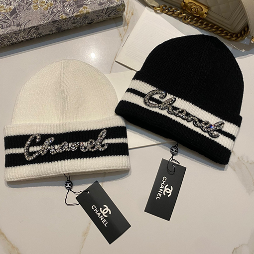 シャネルスーパーコピー クラシックなラインストーンニット帽