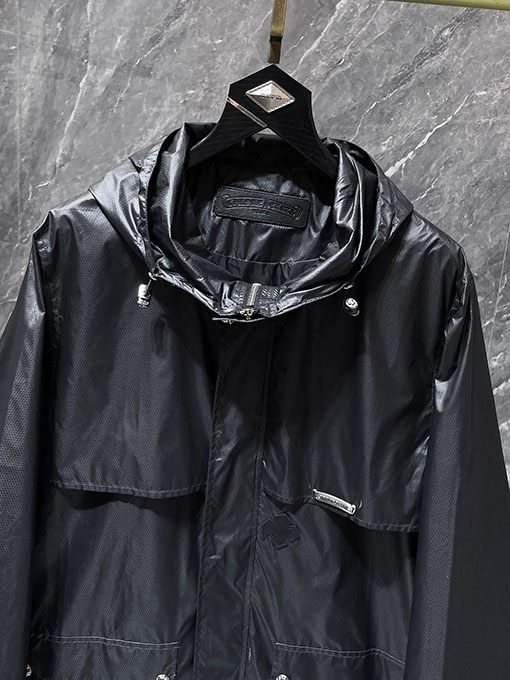 クロムハーツスーパーコピー クロスステッチのレザーとナイロンの二重ジャケット