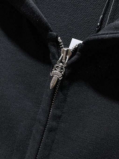 クロムハーツ パッチワーククロス長袖ジップアップフード付きスウェットシャツ