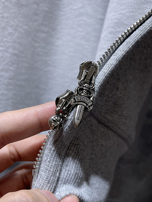 クロムハーツ パッチワーククロス長袖ジップアップフード付きスウェットシャツ