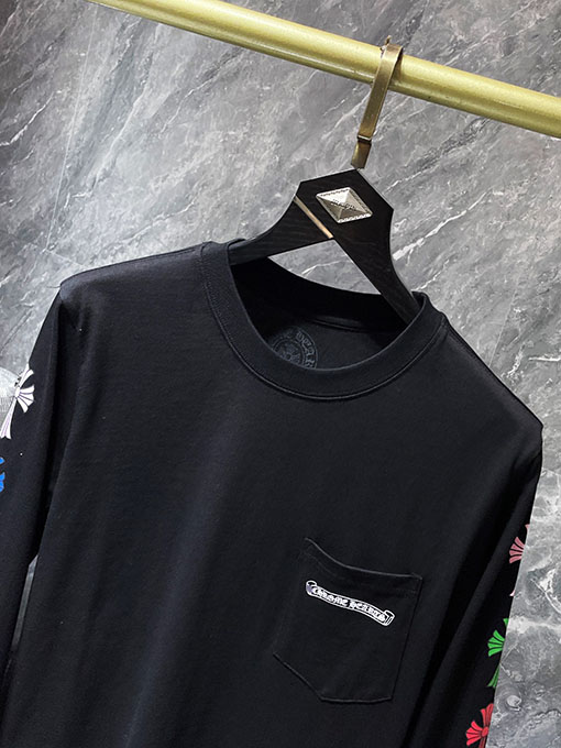 クロムハーツ クラシックなスクロールレターのカラフルなクロスフラワーの長袖シャツ