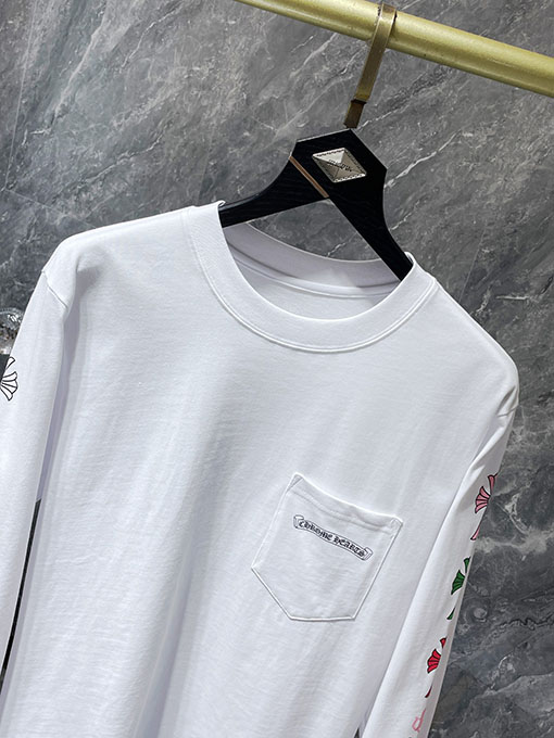 クロムハーツ クラシックなスクロールレターのカラフルなクロスフラワーの長袖シャツ