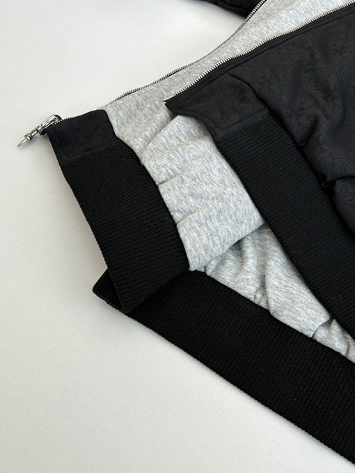 クロムハーツ ホースシュープリントのリバーシブルフード付きコットンコート