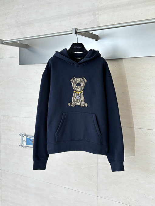 フェンディスーパーコピー ジャカードアップリケの子犬パーカー