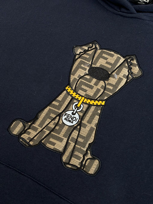 フェンディスーパーコピー ジャカードアップリケの子犬パーカー