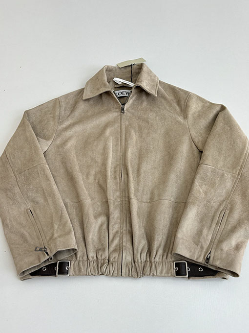 ロエベ Louis Wain コラボレーション スエードプリーツベルトジッパージャケット