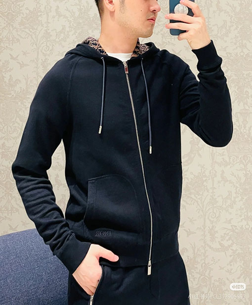 ディオール リバーシブルモノグラムウール&カシミアフード付きカーディガンジャケット