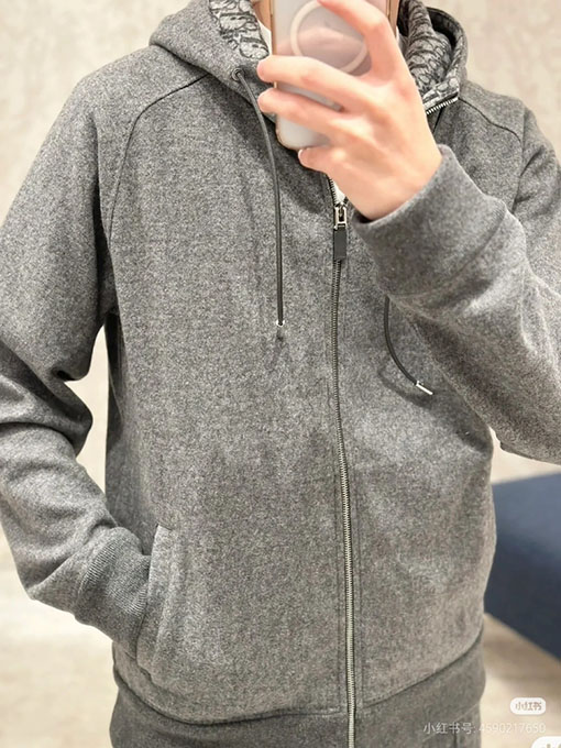 ディオール リバーシブルモノグラムウール&カシミアフード付きカーディガンジャケット