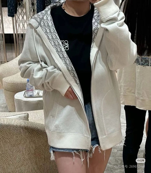 ディオール リバーシブルモノグラムウール&カシミアフード付きカーディガンジャケット