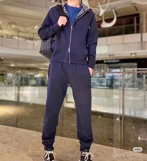 ディオール モノグラムウールとカシミアのジョガーパンツ