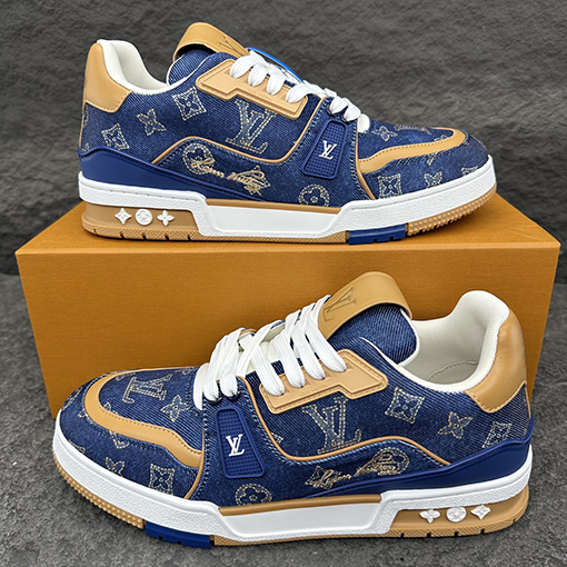 ルイヴィトン レトロなバスケットボールスタイルのスニーカー