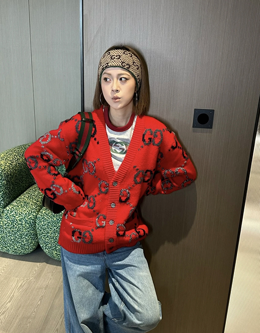 グッチスーパーコピー ウール混ジャカードカーディガン