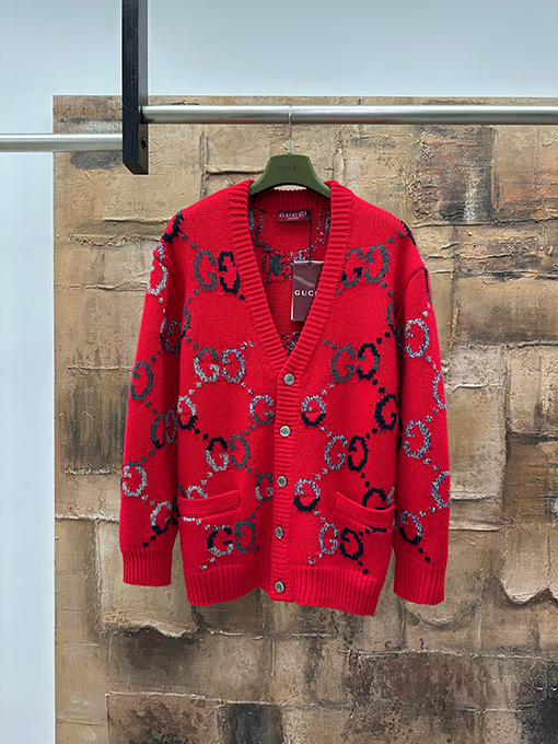 グッチスーパーコピー ウール混ジャカードカーディガン