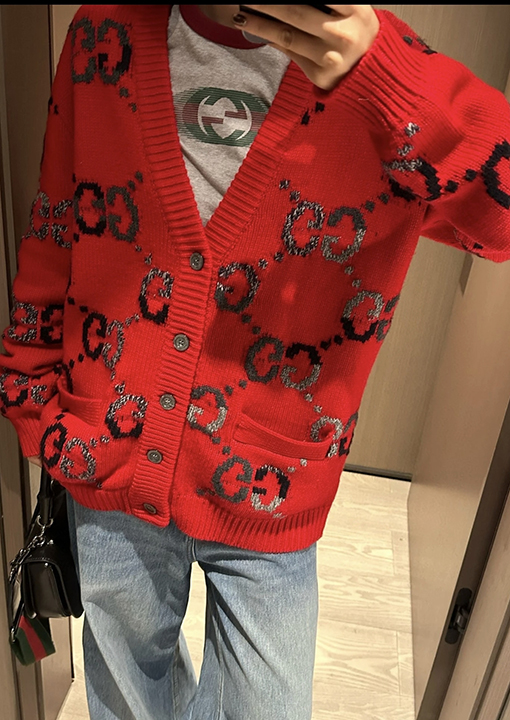 グッチスーパーコピー ウール混ジャカードカーディガン