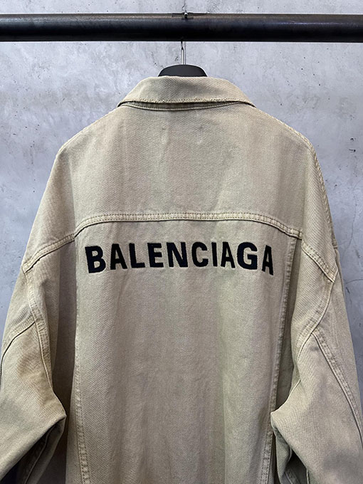 バレンシアガコピー BALENCIAGA ロゴ刺繍デニムジャケット