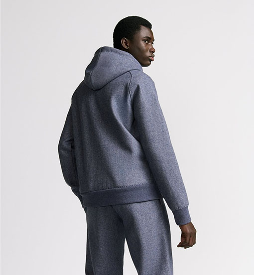 ディオール クラシックなウールとカシミアのフード付きタートルネックカーディガンジャケット