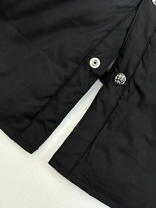 クロムハーツ 無地シルバーメッキシャツ風コットンジャケット