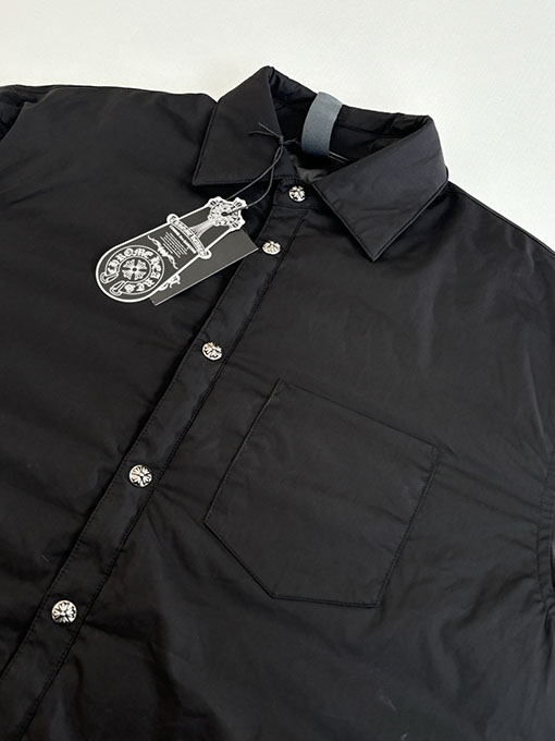 クロムハーツ 無地シルバーメッキシャツ風コットンジャケット