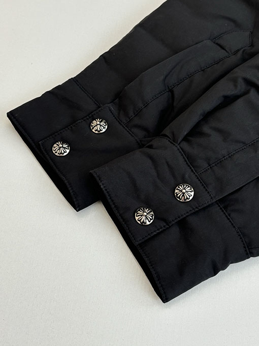 クロムハーツ 無地シルバーメッキシャツ風コットンジャケット