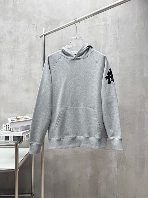 クロムハーツ Vic カスタムパッチワークレザースウェットシャツ